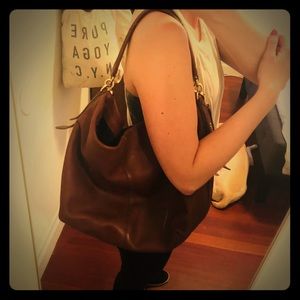 Chocolate Brown Leathet Cole Haan Handbag